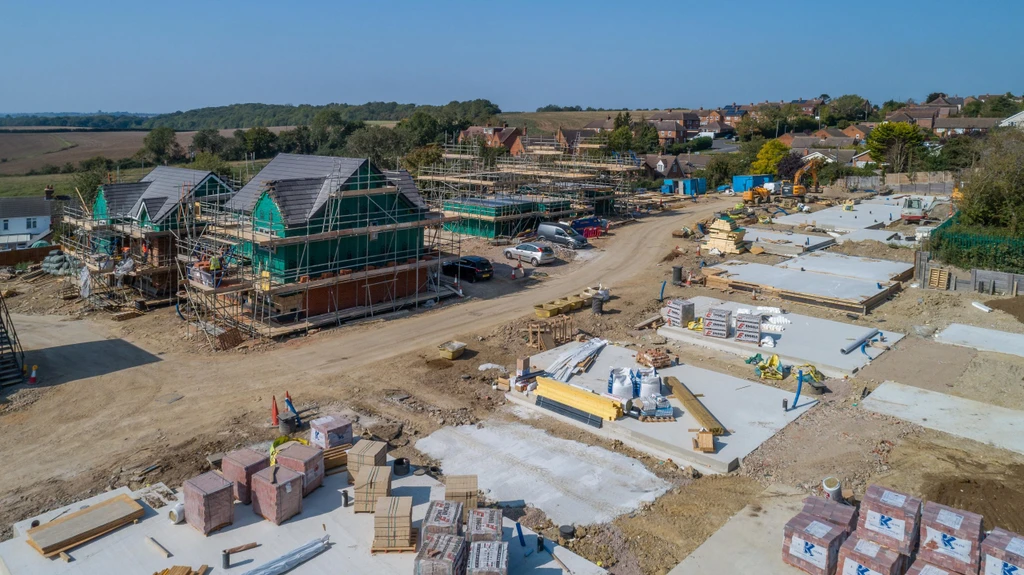 An aerial view of a development in Gravenhurst
