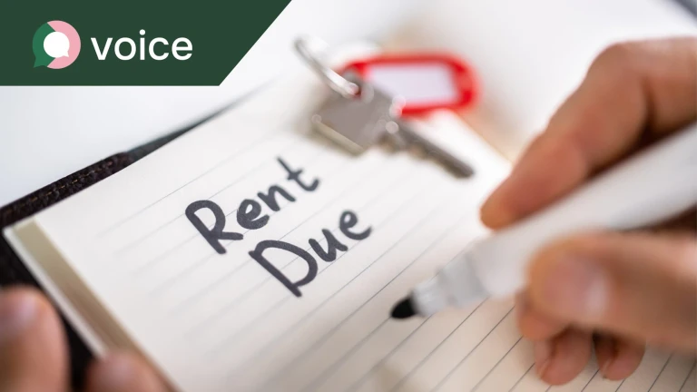 A diary marked with a note to say rent is due