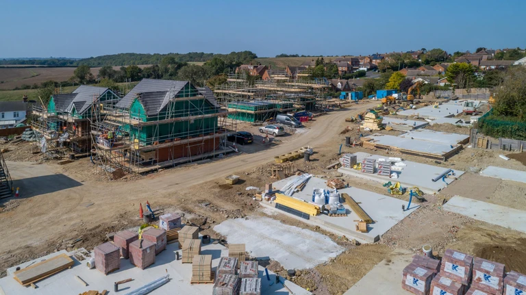 An aerial view of a development in Gravenhurst