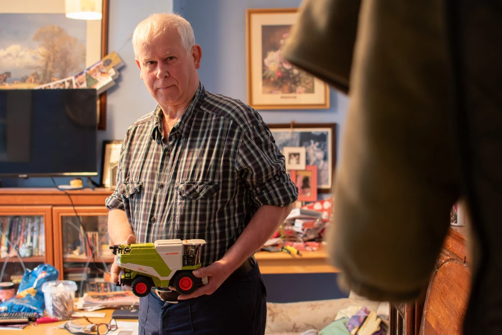 Mr Preston holding truck